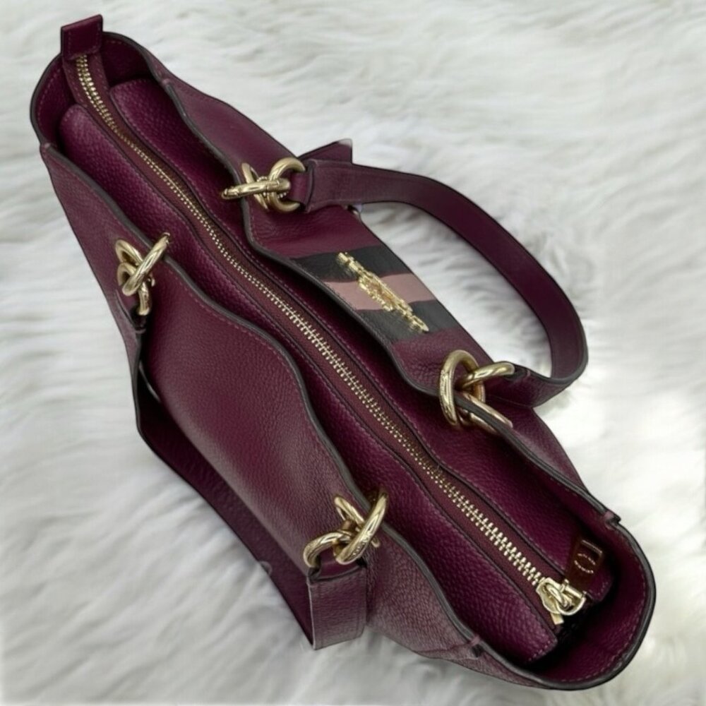 ⭐️⭐️SOLD⭐️⭐️ Coach Jes Pebbled Leather Tote/Shoulder Bag with Varsity Stripe - Picture 9 of 16